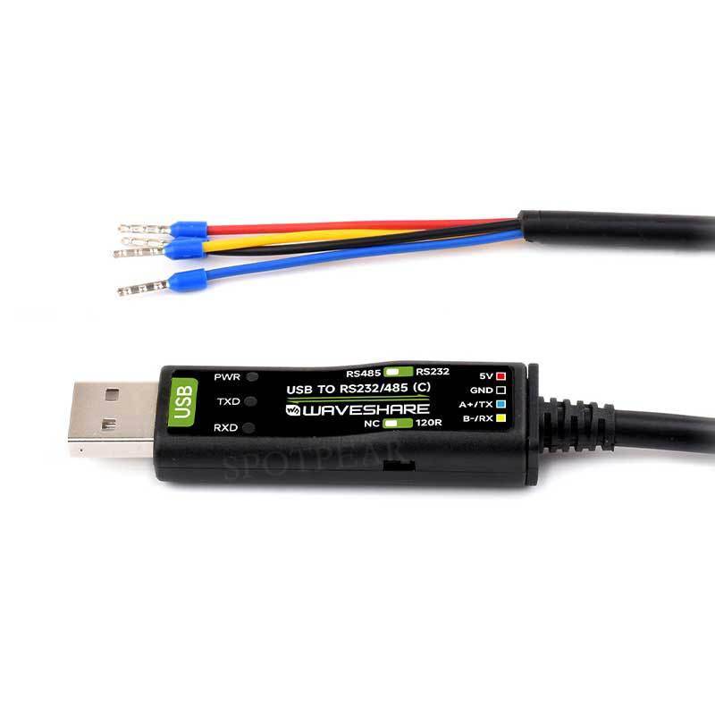 Industrial 2m USB To RS232/485 Serial Cable with 3.3V/5V Support, FT232RNL Chip