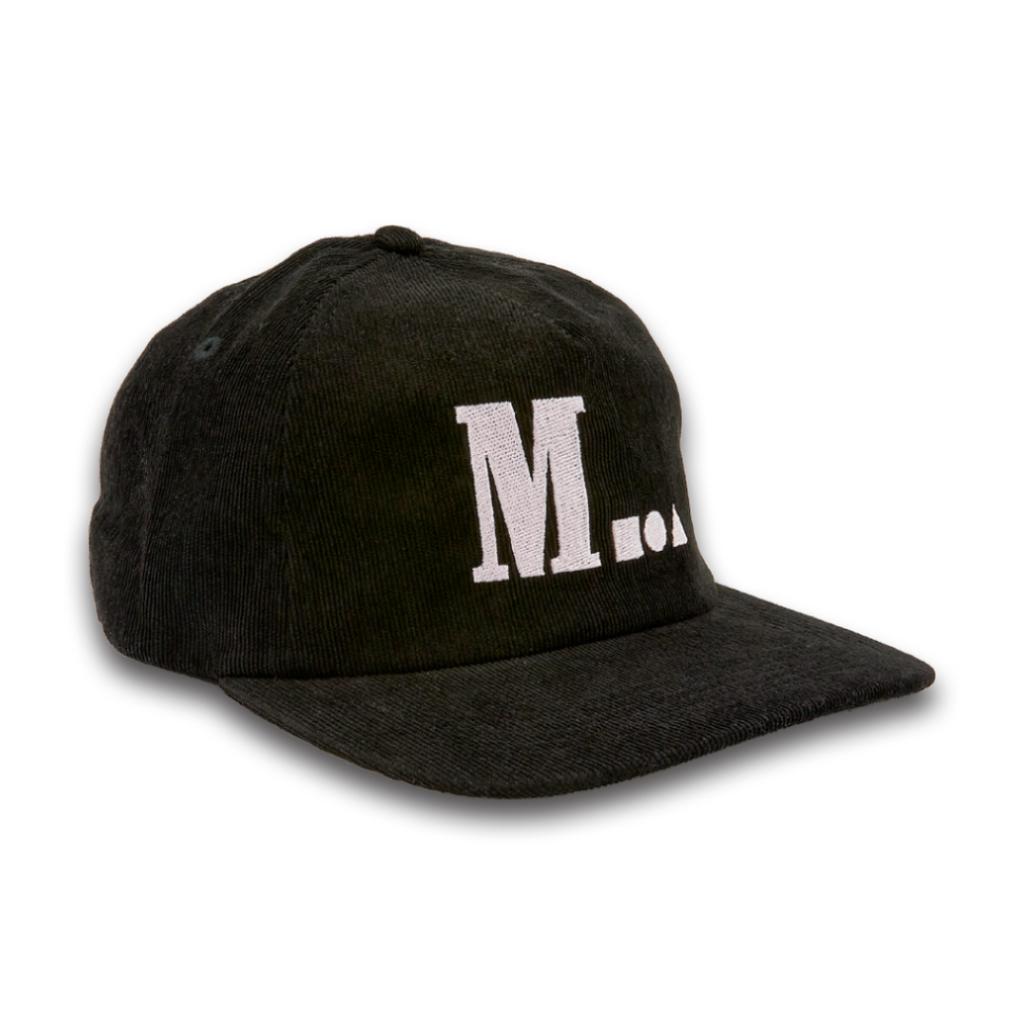 Midieomseu Geometric Logo Corduroy Cap - Black