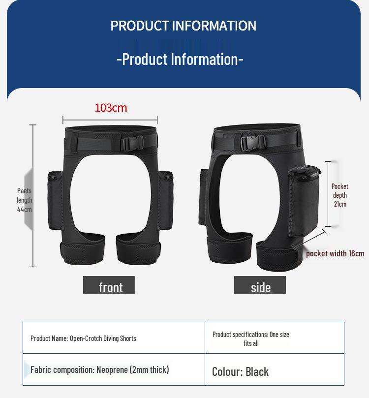 Technical Diving Shorts with Dive Pocket for Snorkeling and Freediving