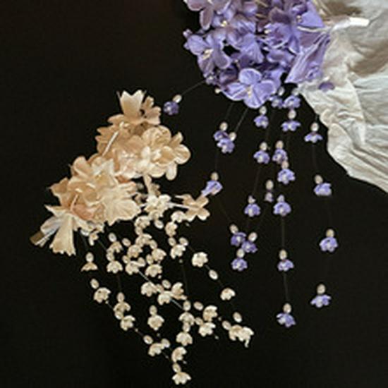 Purple Lily of the Valley Tassel Hair Clip - Retro Chinese Style Headdress Flower Hairpin Accessory