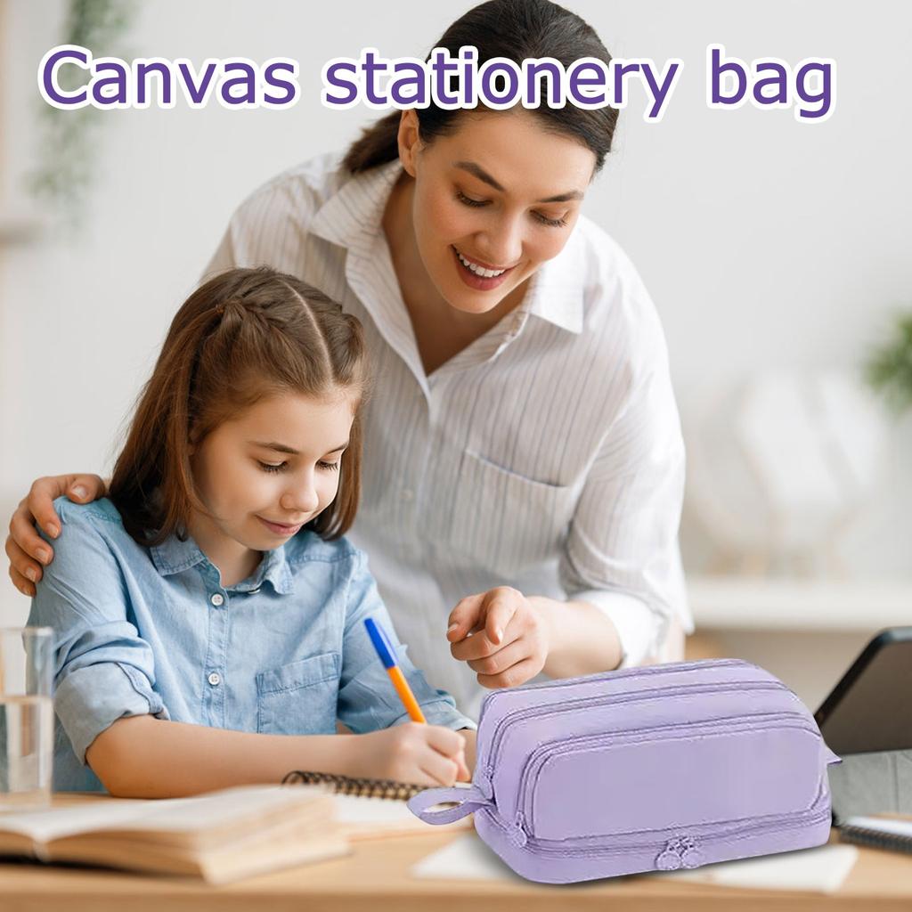 High-value Japanese Style Large-capacity Pencil Case Korean Version Junior High School Student Canvas Stationery Bag Boys And Girls Cute Pencil Case