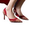 Chinese Embroidery Red High Heels Women's Summer 2025 New Temperament Xiuhe Wedding Dress Two Wear Wedding Shoes Bridal Shoes