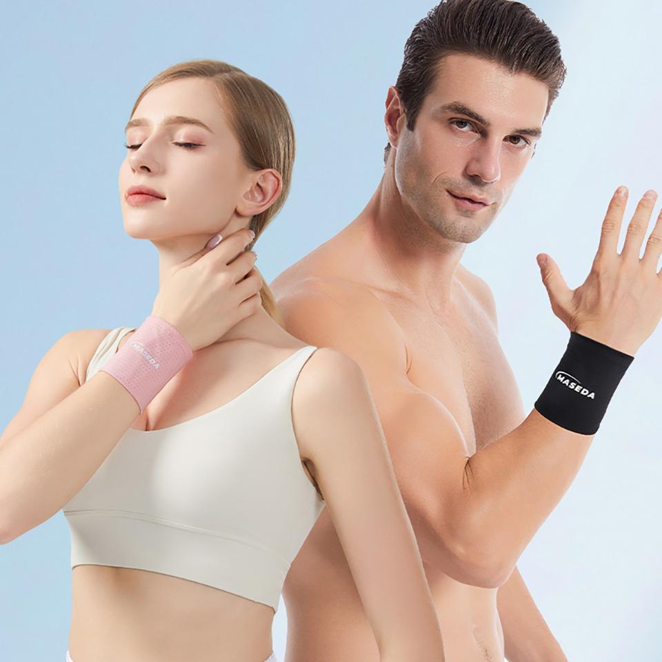 Summer Ice Silk Wrist Guards High Elasticity Sweat Absorbing Sports Wristbands for Tennis Badminton Fitness