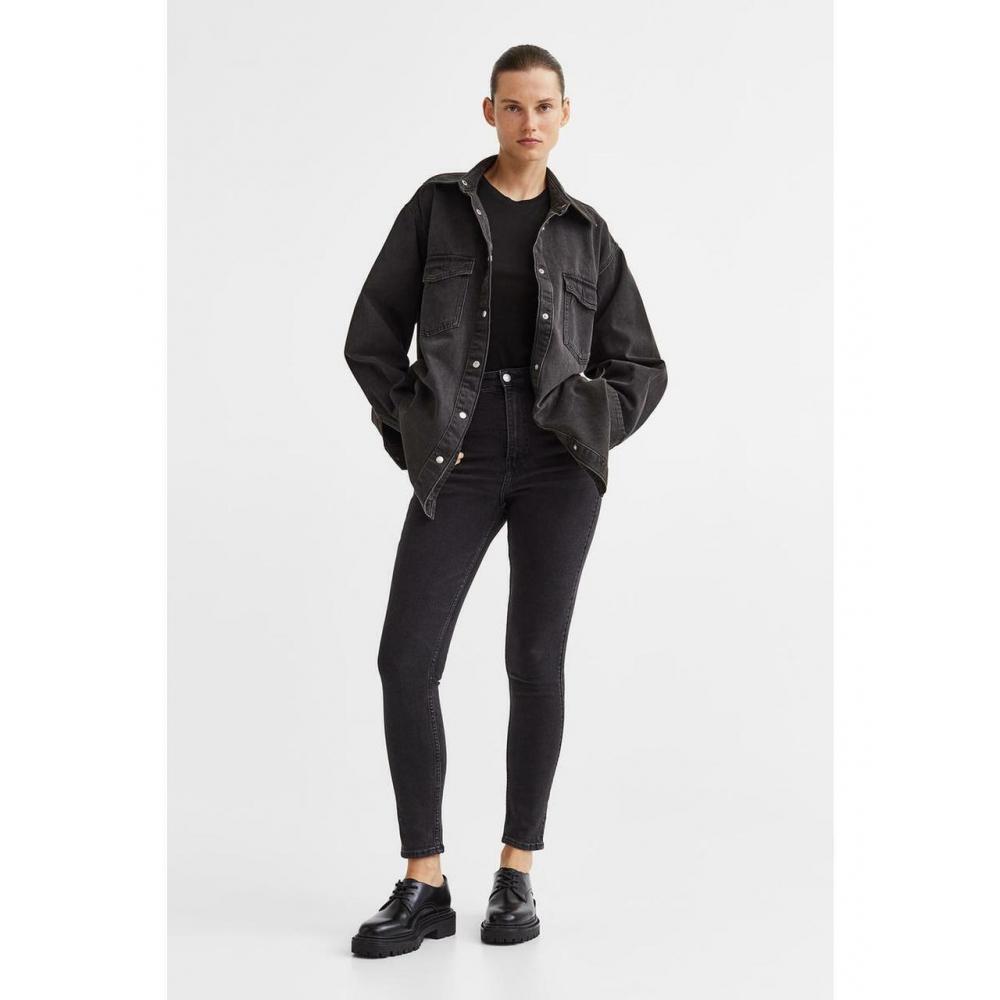 

Джинсы H&M Vintage Skinny с высокой талией, черные 1014781005