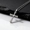 Casual Cross Necklace for Men Boys,Stainless Steel Silver Color Cross Pendant,Basic Cross Pendant Necklace Gift