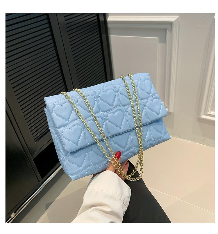 

Stylish and simple shoulder bag trendy chain small square bag 2024 autumn new bag women s casual commuter messenger bag синій