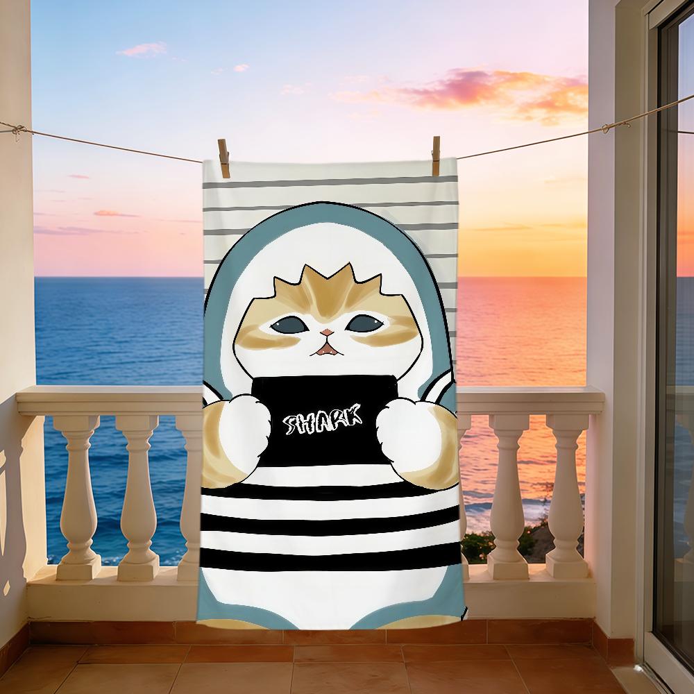 kawaii cartoon cat kitten cute M-Mofusand Towel soft Beach Towels Trip swim Pool bathing Towel Gym Spa home Decor Gift Holiday