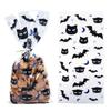 50pcs/pack Bat Pattern Dessert Packaging Bag With Ties Gift Bags Halloween Candy Bags  Home