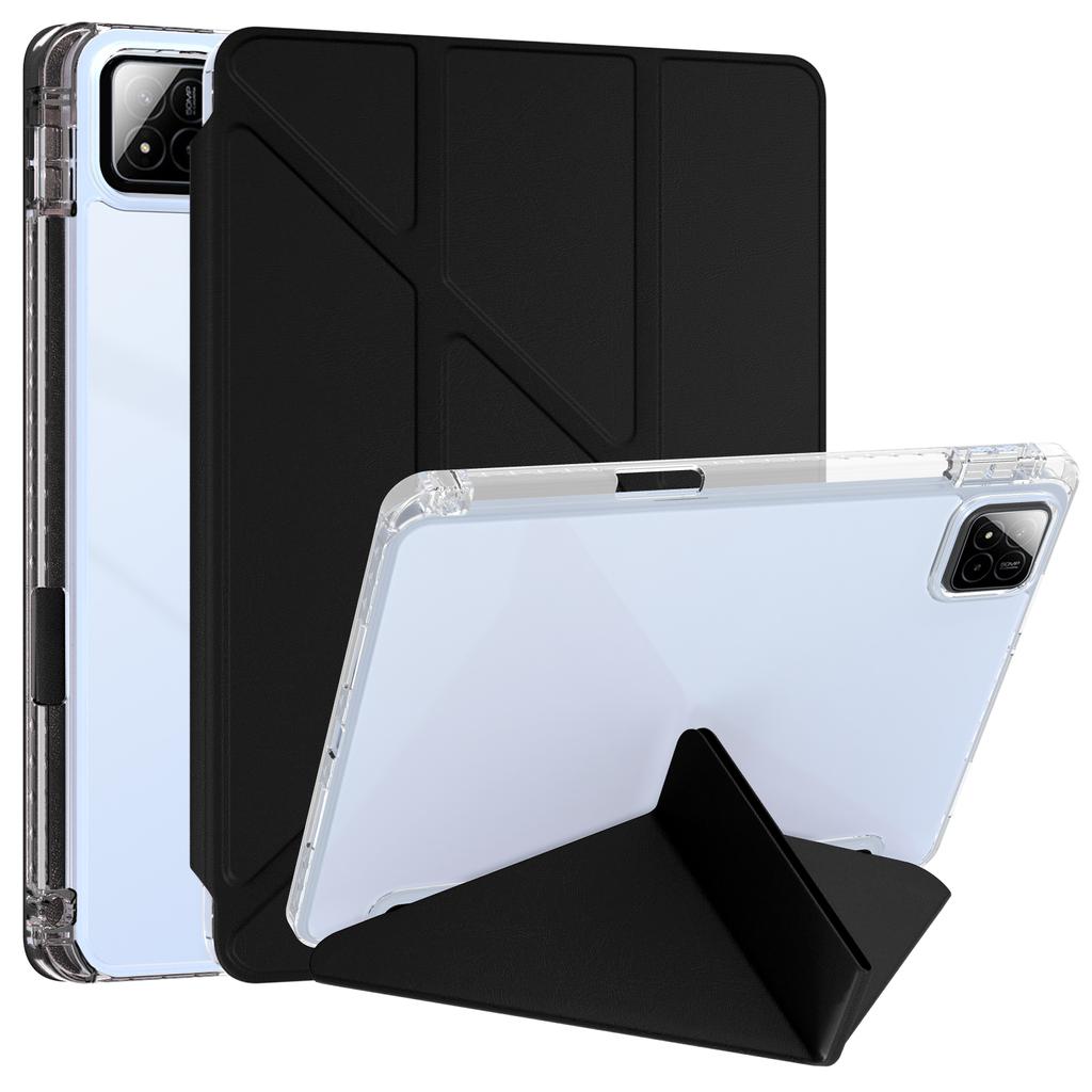 For Xiaomi Pad 7 Pro/Pad 7 Case PU Leather Origami Stand Clear Tablet Cover