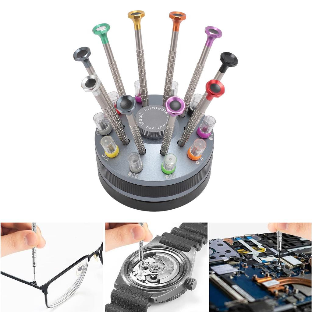 10pcs Professional Slotted Screwdriver Kit Multi Size Screwdriver Set with 20pcs Blades for Eyeglasses
