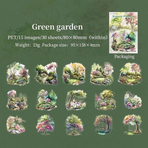 

Новые 30 шт./компл. сезонные наклейки с пейзажем, идеально подходящие для дневника, скрапбукинга, товаров для самостоятельного изготовления