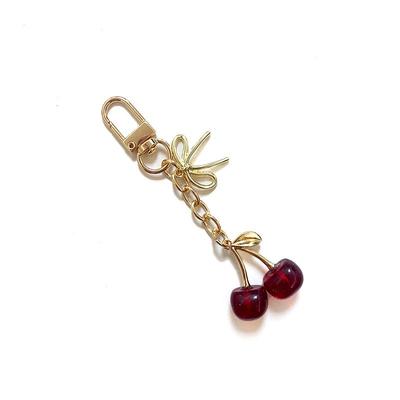 Pingente Chaveiro Cereja 3D - Charme de Fruta de Liga Elegante para Bolsas