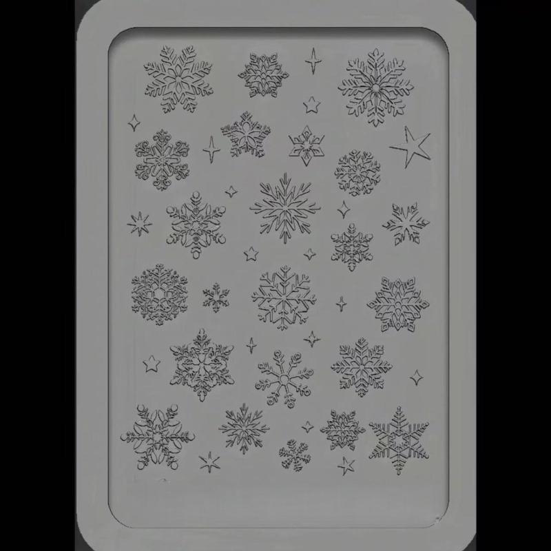 Nails Art Silicone Mold Snowflake Theme Manicure Training Tool Professional Manicure Supplies for Various Occasion