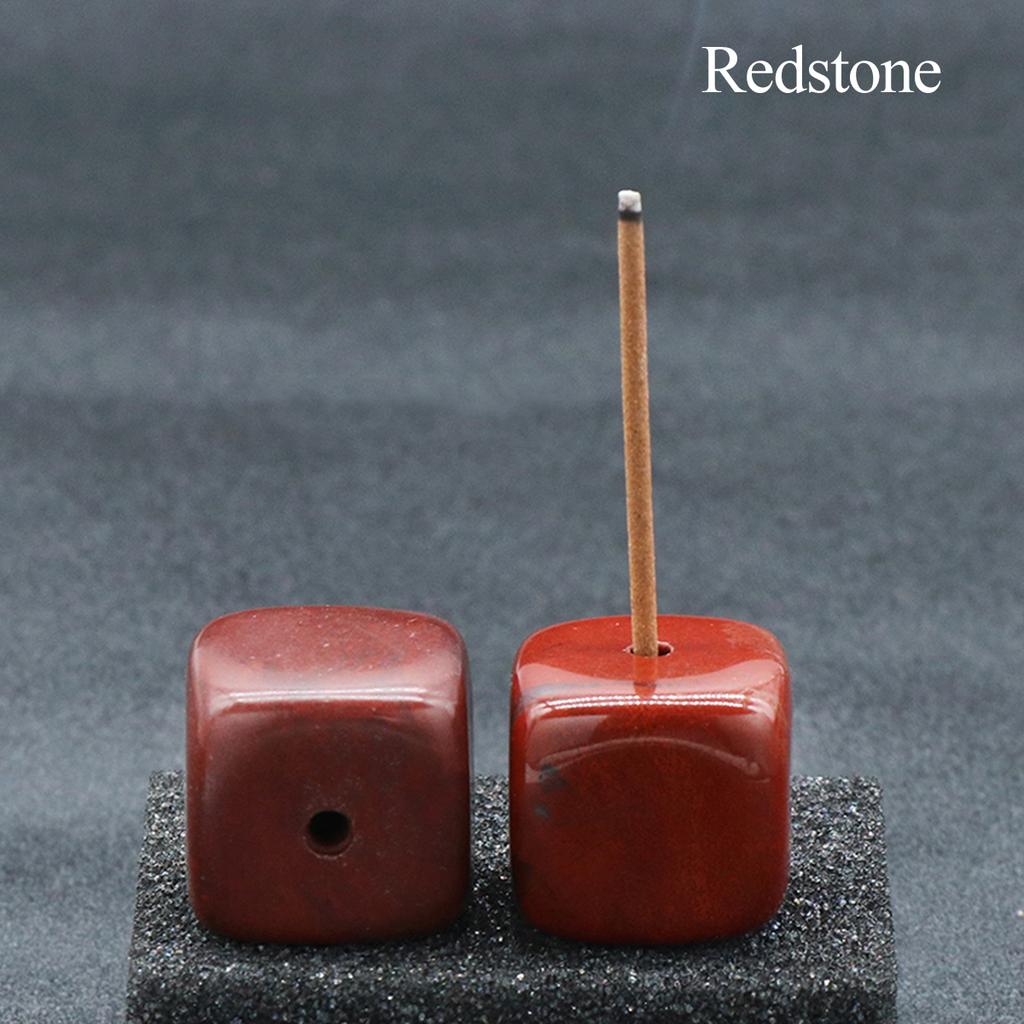 2 Stück quadratischer Räucherbrenner aus Natursteinkristall, Räucherstäbchen-Diffusor-Dekoration, Zen-Heimaltar-Dekoration, Meditationszentrum-Dekoration mit geometrischem Design