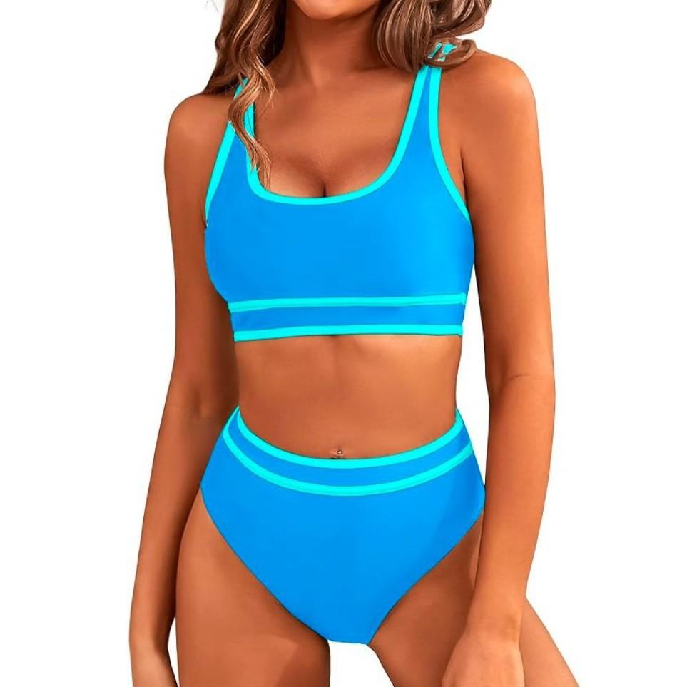 New sports split swimsuit women's sexy solid color bikini swimsuit