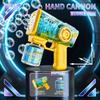 Automatic 12 Holes Handheld Bubble Machine With Spray Cool Light Soap Blowing Bubble Kids Toy Outdoor Party Game Christmas Gifts