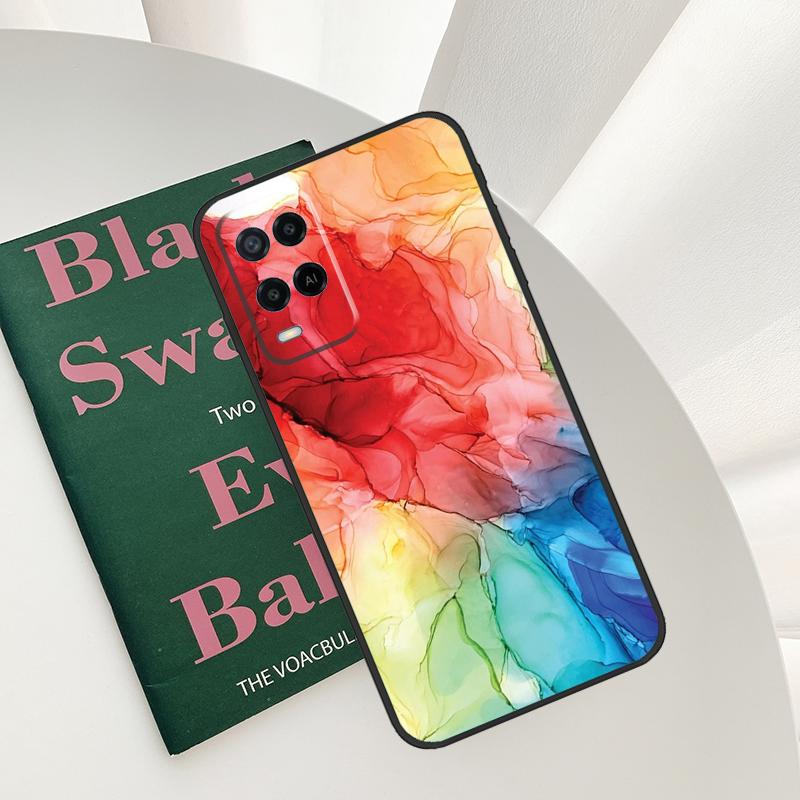 Beachy Pastel Abstract Painting Case For Oppo A96 A76 A16 A15 A17 A52 A72 A54S A57S A58 A78 A98 A57 A77 A54 A74 A94 Cover