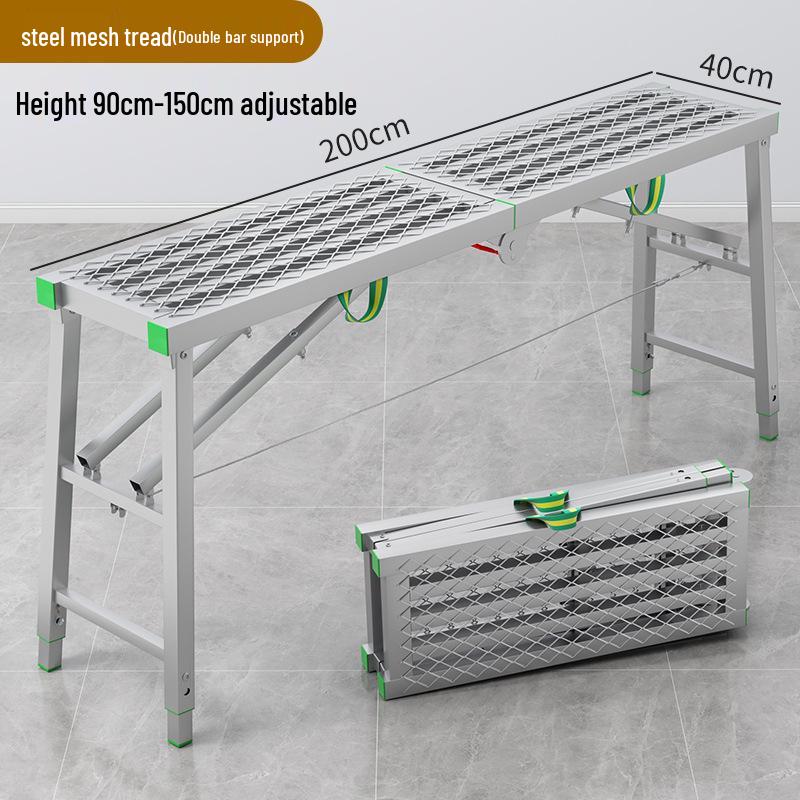 Folding Heightened Trestle Ladder and Putty Scraper for Construction