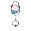 1pc Zinc Alloy Oval Matte Retractable Pull Badge Reel Heavy Duty ID Card Reel Key Ring Outdoor Keychain Clip