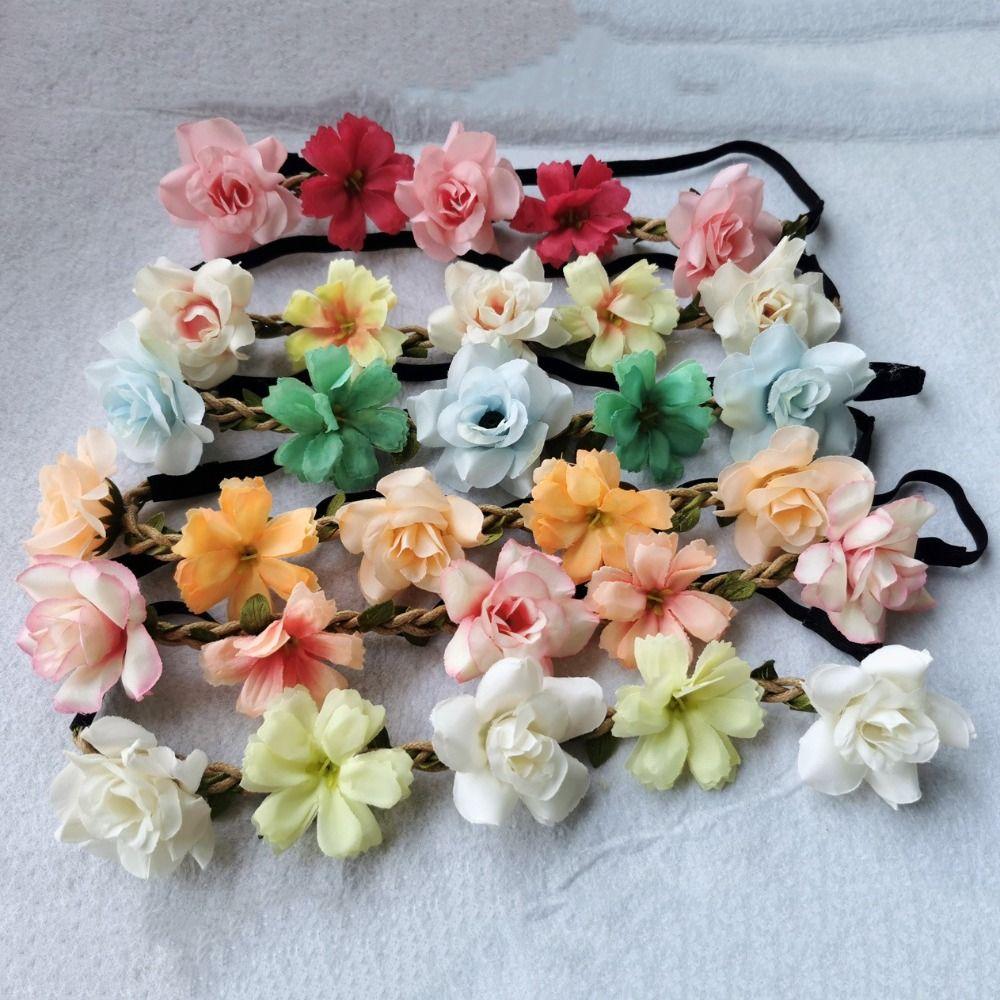 Handmade Floral Garland Simulated Flower Wedding Hair Accessories Dance Performance