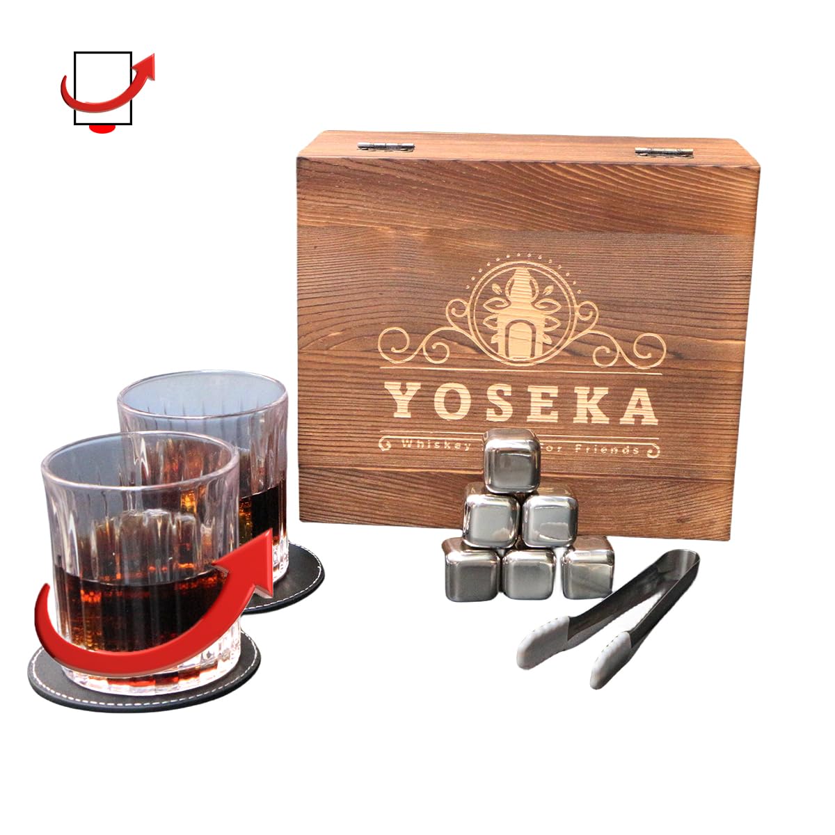 

Yoseka Whiskey Glass with Rotating Spinning Perfect for Mixing Drinks on the Perfect for Wedding and 60th 300ml Whiskey Glass with Rotating Spinning