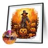 40x40cm Halloween Pumpkin Skull 5D DIY Full Drill Round Diamond Painting Kit