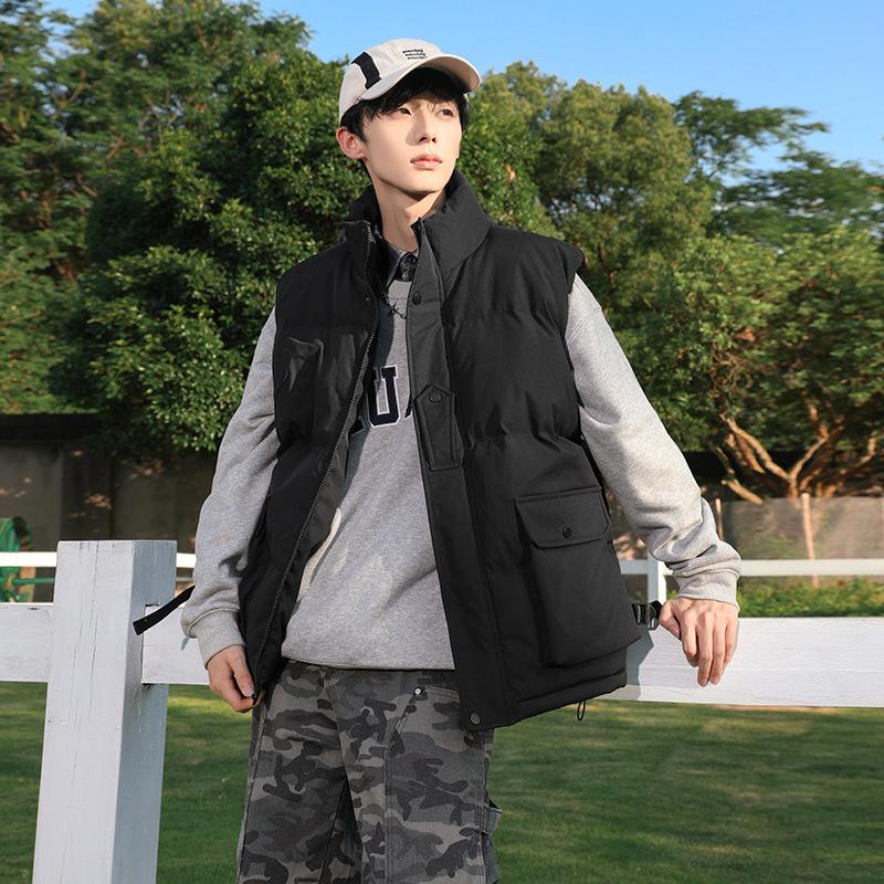 

Американский жилет мужской осенне-зимний утолщенный мужской теплый жилет безрукавка корейская версия трендовый красивый жилет 5XL чёрный