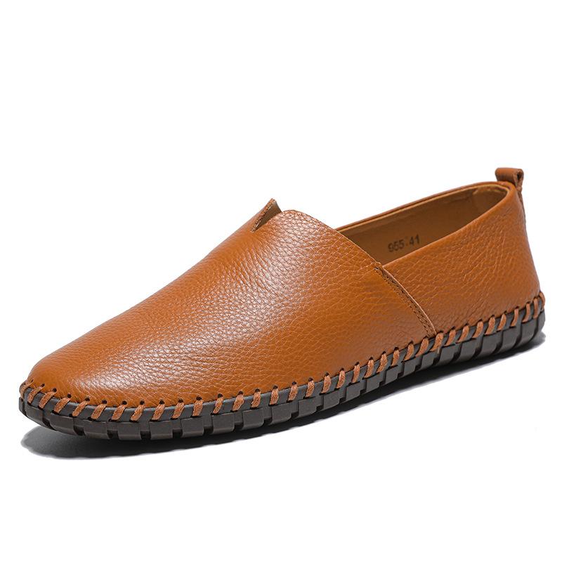 Large Size Men's Casual Shoes One-foot-story Cowhide Lazy Shoes Leather Shoes 48 Size 49 Size 50 Size