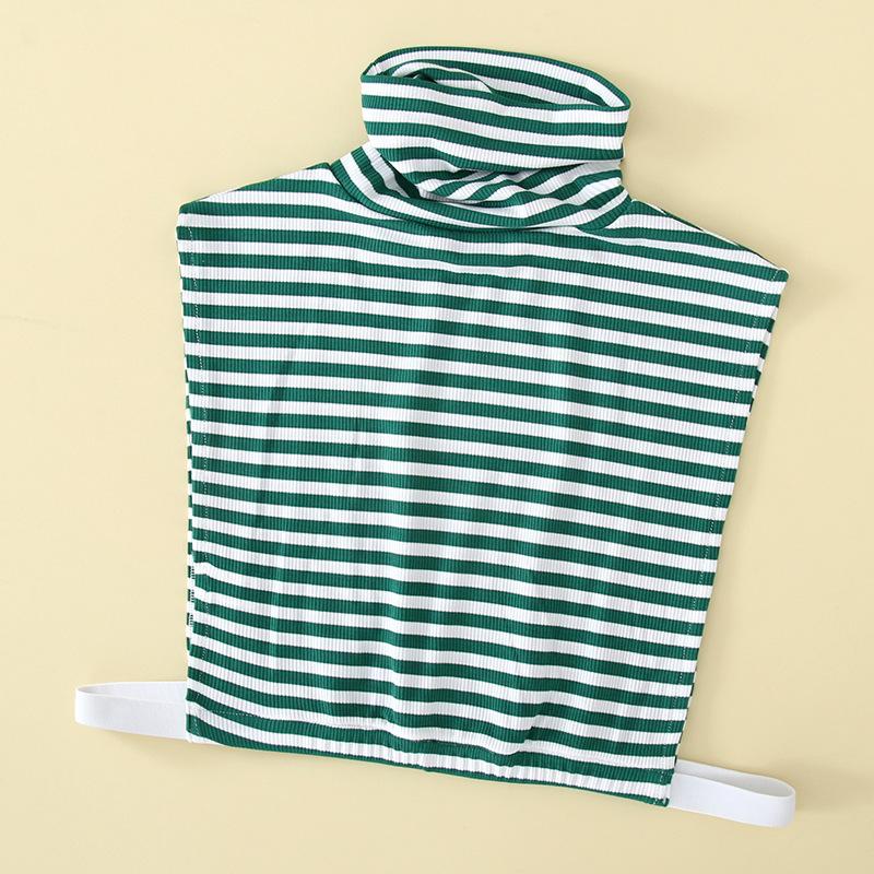 Fake Collar Women'S Versatile Fake Collar With Sweater Turtleneck Striped Stand-Up Collar Bottoming Shirt With Cotton Fake Collar Inside