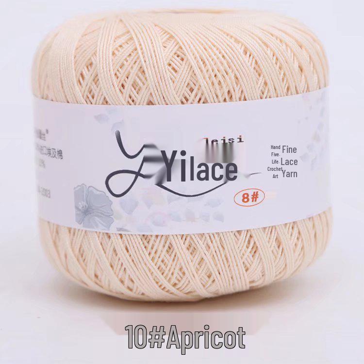 8# 100% Cotton Lace Yarn - 50g Ball, 400m, Strong Twist Crochet Thread for Hand-knitting, Flowers, Hats, and Cardigans - Free Shipping.