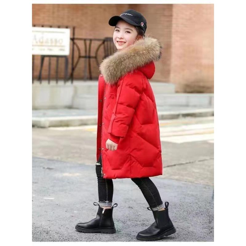 Girls Winter Wear Middle And Older Children Girls In The Long Section Of The Thickened Paragraph Down Cotton Jacket Girls Cotton Clothes
