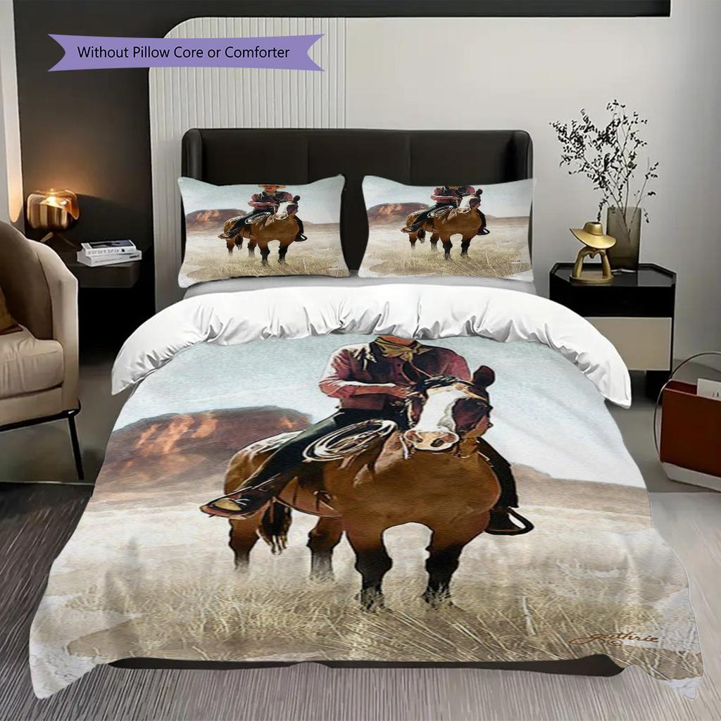 Cowboy Horseback Desert Bedding 1 Duvet Cover 2 Pillowcase Without Core Duvet Cover And Pillowcase Christmas Birthday Gift