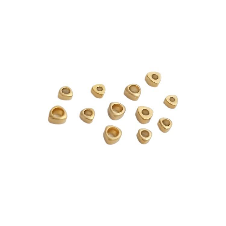 Gold Shimmer Loose Beads: Color-Retentive Sand Gold Triangle Spacers for DIY Bracelets