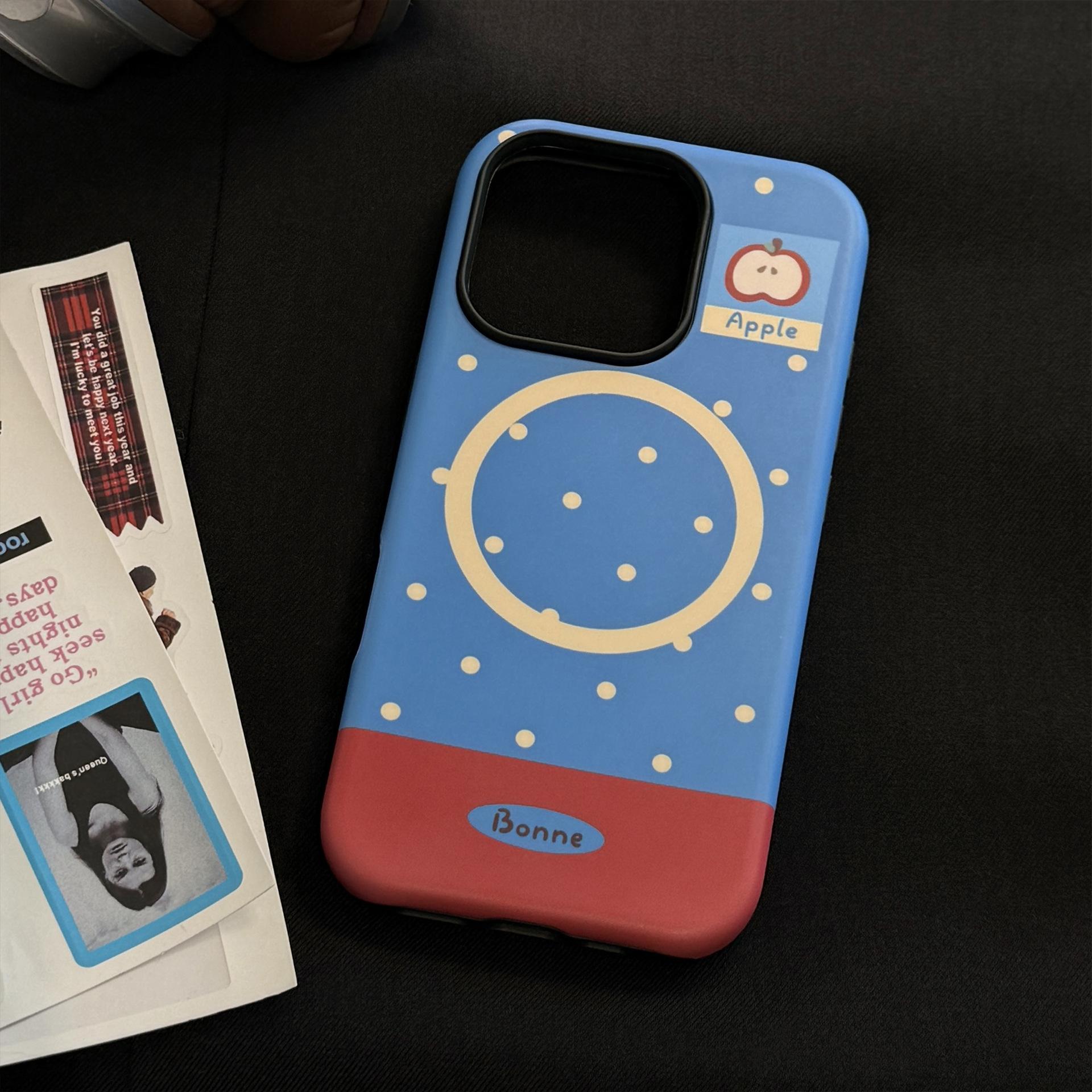 

Film Magnetic Bracket for Apple 16promax Phone Case for IPhone 14 for 13 3D Red Fruit 15 Retro 17 11