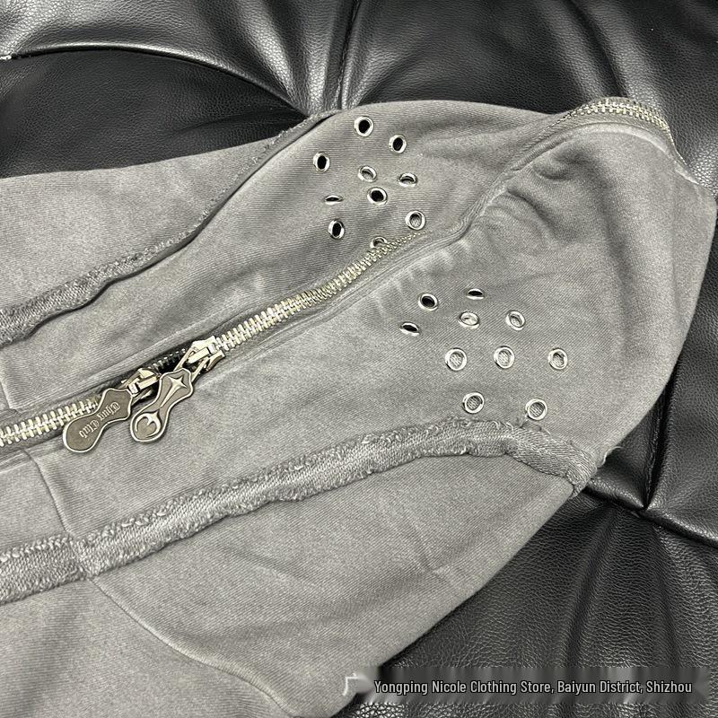 Cardigan com Capuz e Estampa de Tubarão Desgastado THUG CLUB