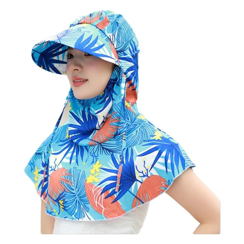Fashion Quick Dry Face Mask Sun Hat Anti Uv Breathable Fisherman Hat Wide Brim Adjustable Tea Picking Work Hat Summer