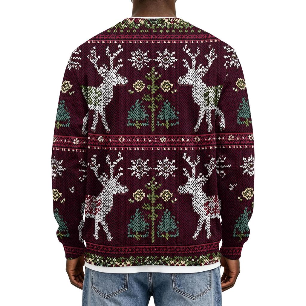Sudadera de cuello redondo navideña para hombre