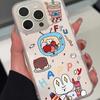 Milk Tea Bear & Little Rabbit iPhone Case: Cute, Frosted Soft Shell for iPhone 11-15 Pro Max