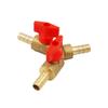6mm 8mm 10mm 20 Schlauchtülle Y-Stück Drei 3-Wege Messing Absperrkugelhahn Rohrverschraubung Verbinder Adapter für Kraftstoff Gas Wasser Öl Luft