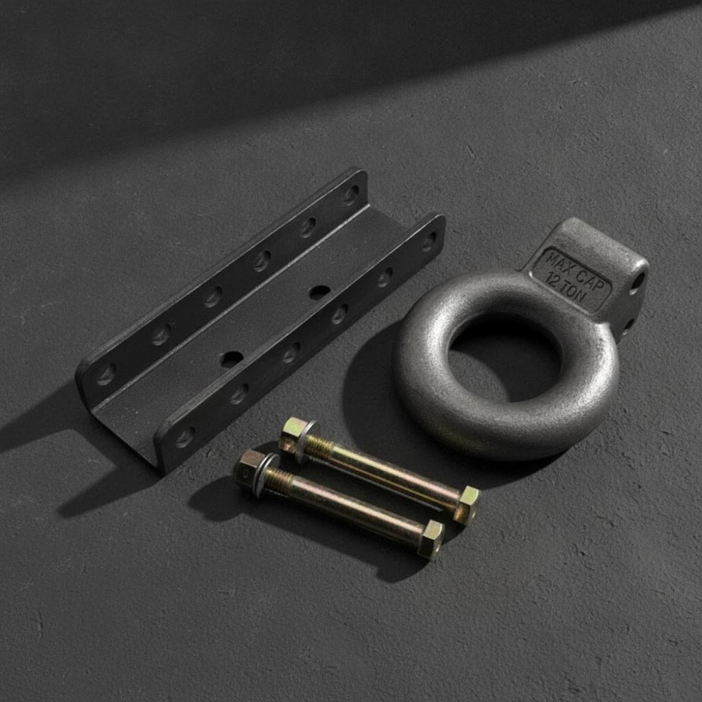 Tow Loop Hitch with Mounting Plate Metal Hardware Wear Resistant