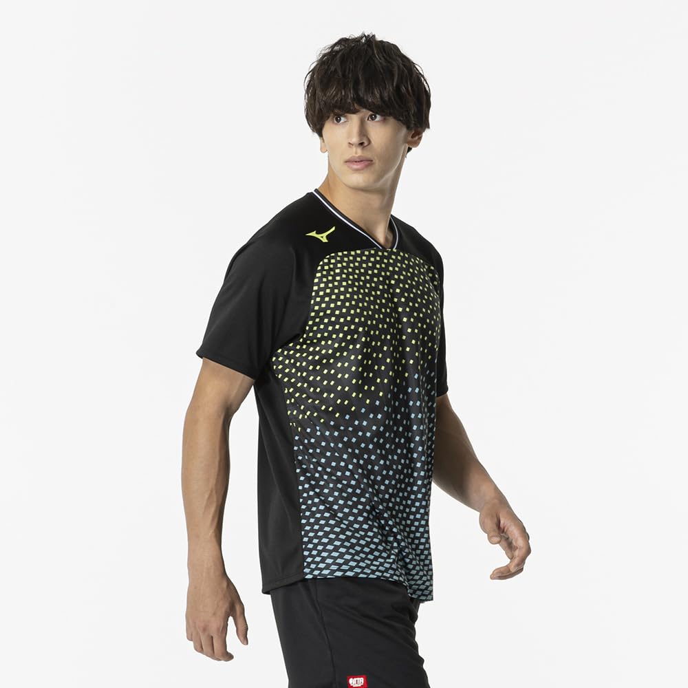 Table Tennis Game Short JTTA Size 82JAB101 Shirt, Sleeve, Certified, Moisture-Wicking, Quick-Drying, Unisex, Adult, Black, XL,