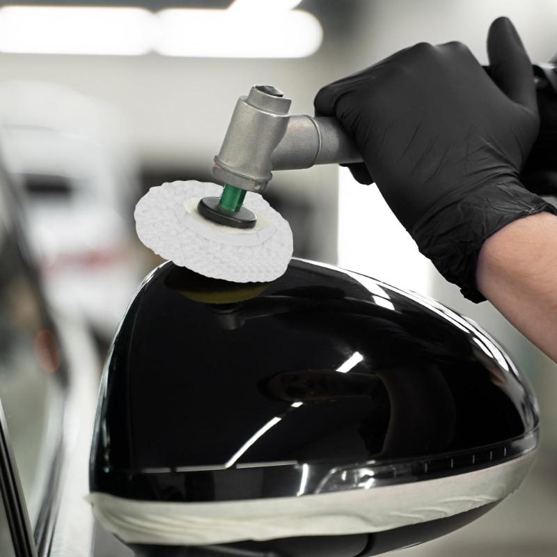 Pack of 10 Car Circular  Buffer Pads Lambskin & Microfiber Bonnet Car Polishing Pad set for Polishing Car & Furniture