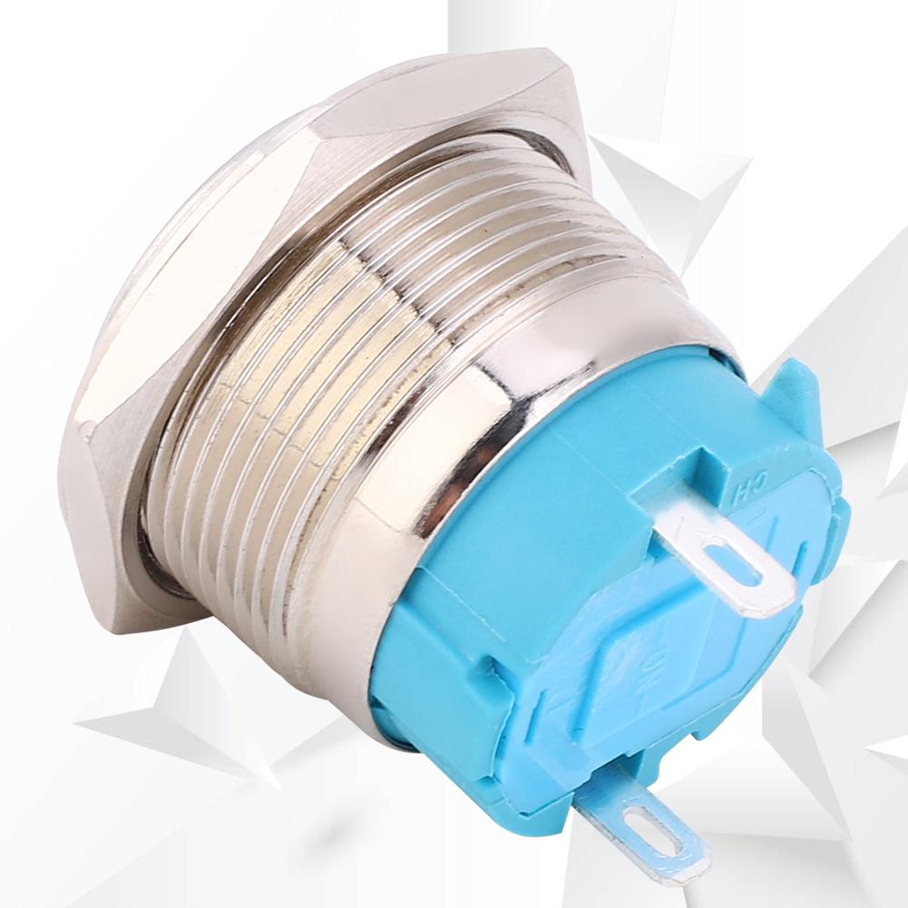 2 szt.Wodoodporny chwilowy metalowy przełącznik wciskany z wysoką głowicą 2 szpilki 22mm otwór montażowy