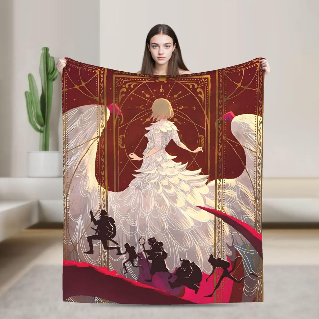 Dungeon Meshi Blanket Delicious in Dungeon Camping Flannel Bedding Throws For Outdoor Soft Warm Quality Bedspread Gift