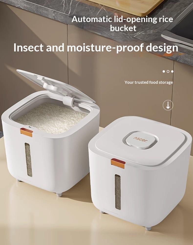 Rice Box Insect Proof Moisture Proof Airtight Food Grade Grain Sealed Jar with Lid 5KG 10KG Kitchen Storage Container