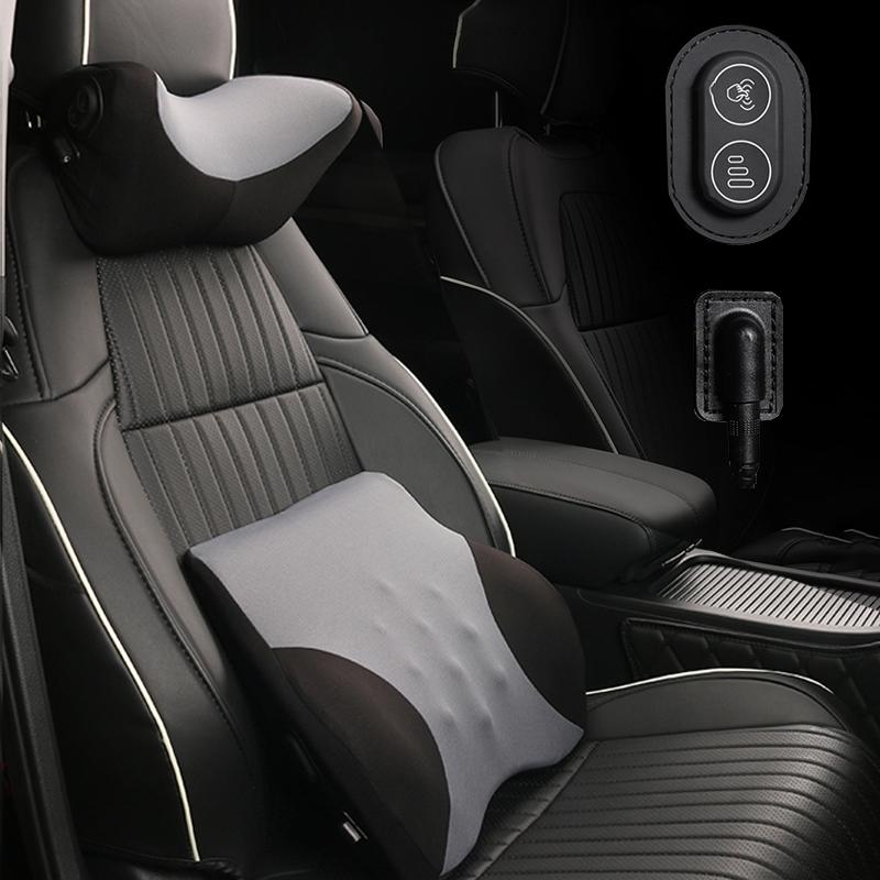 

Car Neck Massage Pillow Electric Lumbar Support Memory Foam Car Seat Headrest Waist Cushion Massage Pillow for Driving