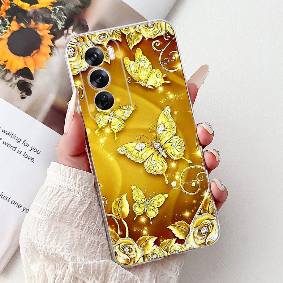 For OPPO Reno12 Pro 5G Case CPH2629 Cover Transparent Silicone Fashion Butterfly Soft Case For Reno 12 CPH2625 Reno 12Pro Fundas