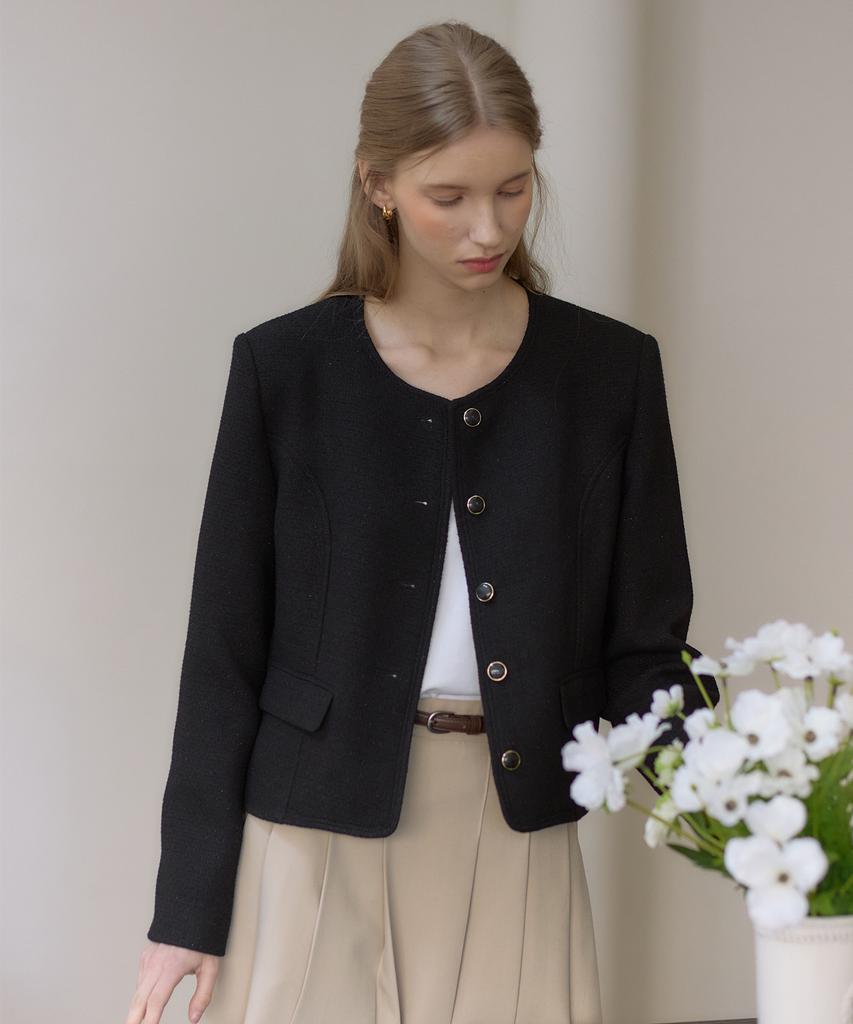 Ourhope Flow Line Tweed Jacket - Black