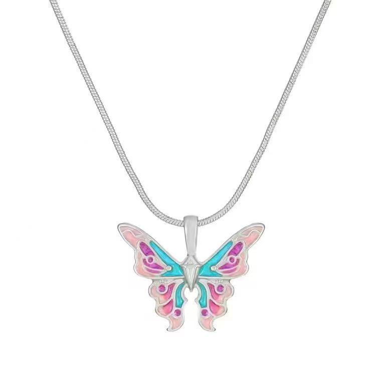 Barbie Princess Iridescent Butterfly Necklace - Light Luxury Jewelry