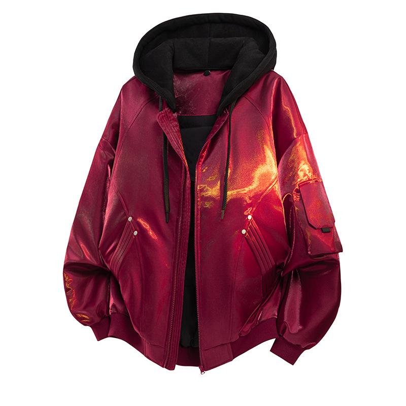 

2025 Winter Shiny Windproof Anti-Wrinkle American High Street Jacket L